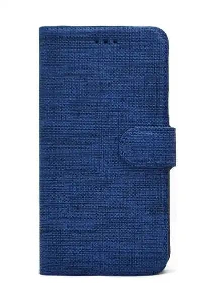 Samsung Galaxy M20 için şık ve koruyucu kumaş desenli suni deri telefon kılıfı