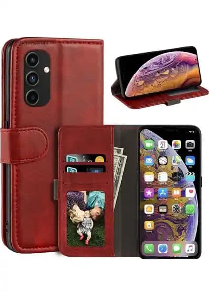 Samsung Galaxy S24 FE için Moveteck deri görünümlü çok fonksiyonlu koruma kılıfı