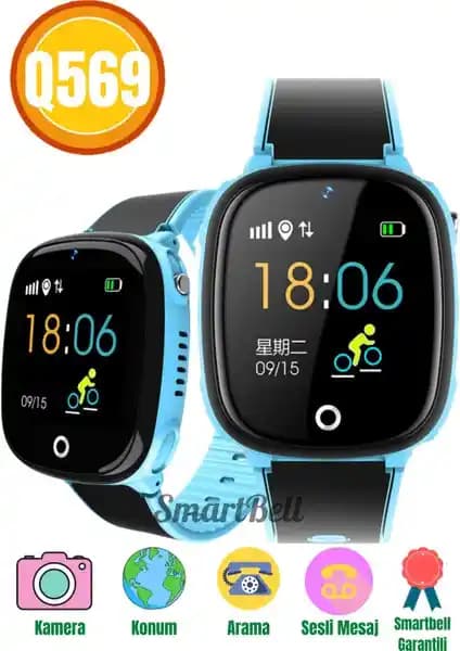 Smartbell Q569 Sim Kartlı Akıllı Çocuk Saati Güvenlik ve Fonksiyonel İzleme Cihazı