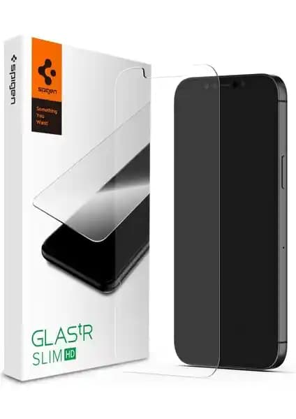 Spigen iPhone 12 Pro Max Cam Ekran Koruyucu GLAS.tR Slim HD yüksek dayanıklılık ve şeffaflık sağlar