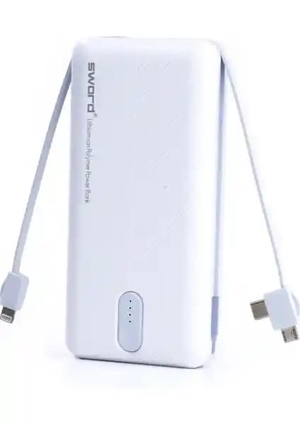 Sword 10.000 mAh Kendinden Kablolu Powerbank ile Günlük Enerji İhtiyacınızı Karşılayın