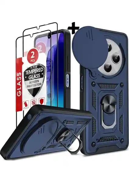 Xiaomi Redmi 14C için dayanıklı ve fonksiyonel kılıf ile ekran koruyucu seti