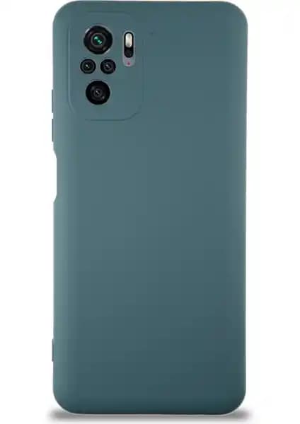 Xiaomi Redmi Note 10S için Kadife İçli Petrol Mavi Silikon Kılıf Güçlü ve Şık Koruma