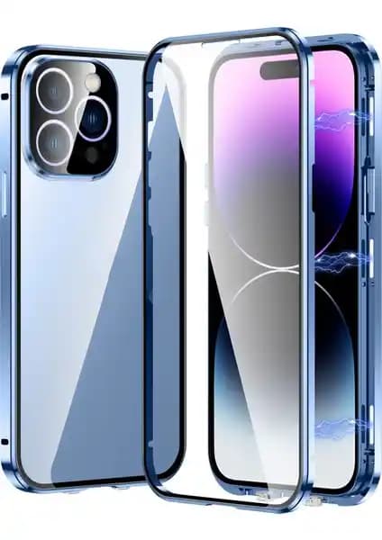 ZH Store Manyetik HD Temperli Cam Telefon Kılıfı iPhone 14 Pro Max için Şık ve Koruyucu Tasarım