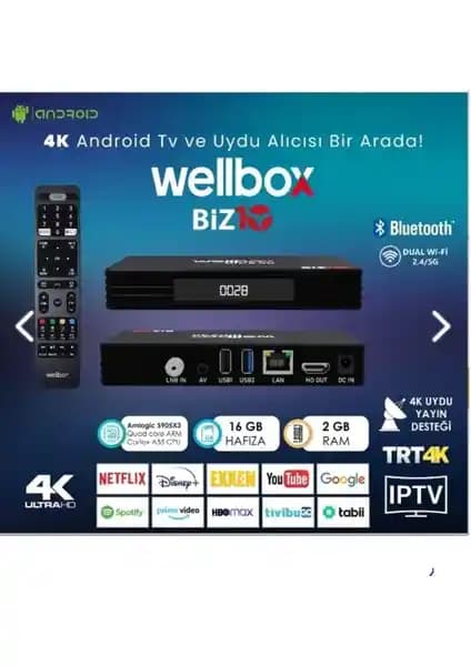 Wellbox BİZ10 Android TV Box ve Uydu Alıcısı: Yüksek Kaliteli Eğlence Deneyimi Sağlayan Akıllı Cihaz