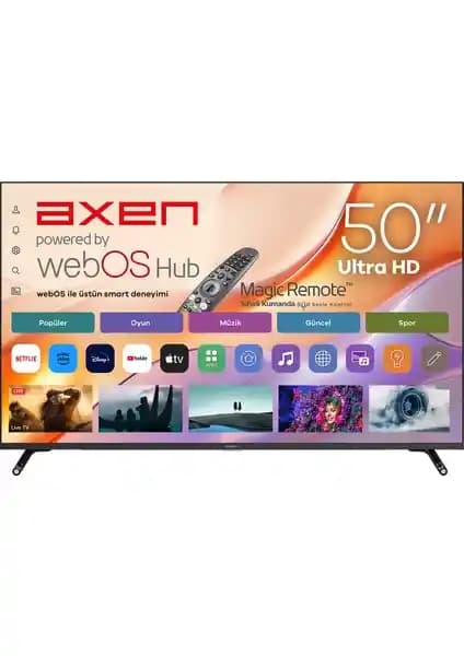 Axen AX50FIL242 50" 4K Ultra HD Smart LED TV ile Evde Üstün Sinema Deneyimi