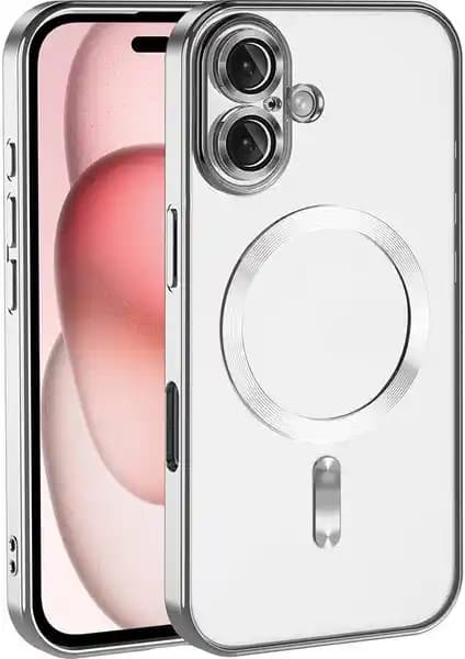 MobaxAksesuar Apple iPhone 16 Plus Magsafe Uyumlu Şeffaf Silikon Kamera Kılıfı