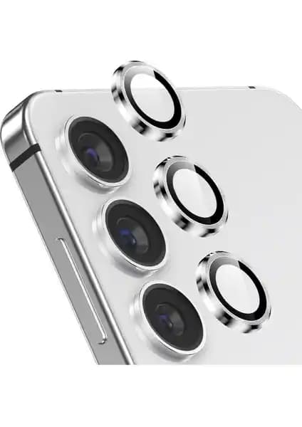 Samsung Galaxy S24 Uyumlu Fibaks 3 Parça Kamera Lens Koruyucu Cam İnce ve Dayanıklı