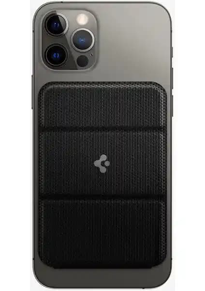 Spigen MagFit MagSafe Özellikli Manyetik Kartlı iPhone Cüzdanı Siyah - Smart Fold