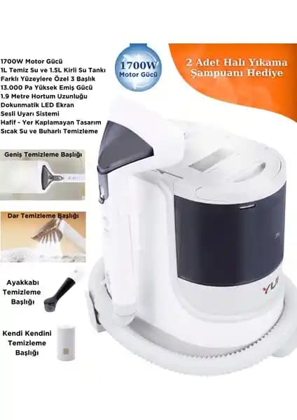 Yui XV12 Pro Max: Yüksek Emiş Gücü ve Buharlı Temizlik Teknolojisiyle Koltuk ve Halı Yıkama Makinesi