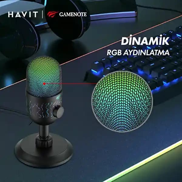 Havit Gamenote GK52 RGB Mikrofon: Yüksek Ses Kalitesi ve Estetik Tasarım
