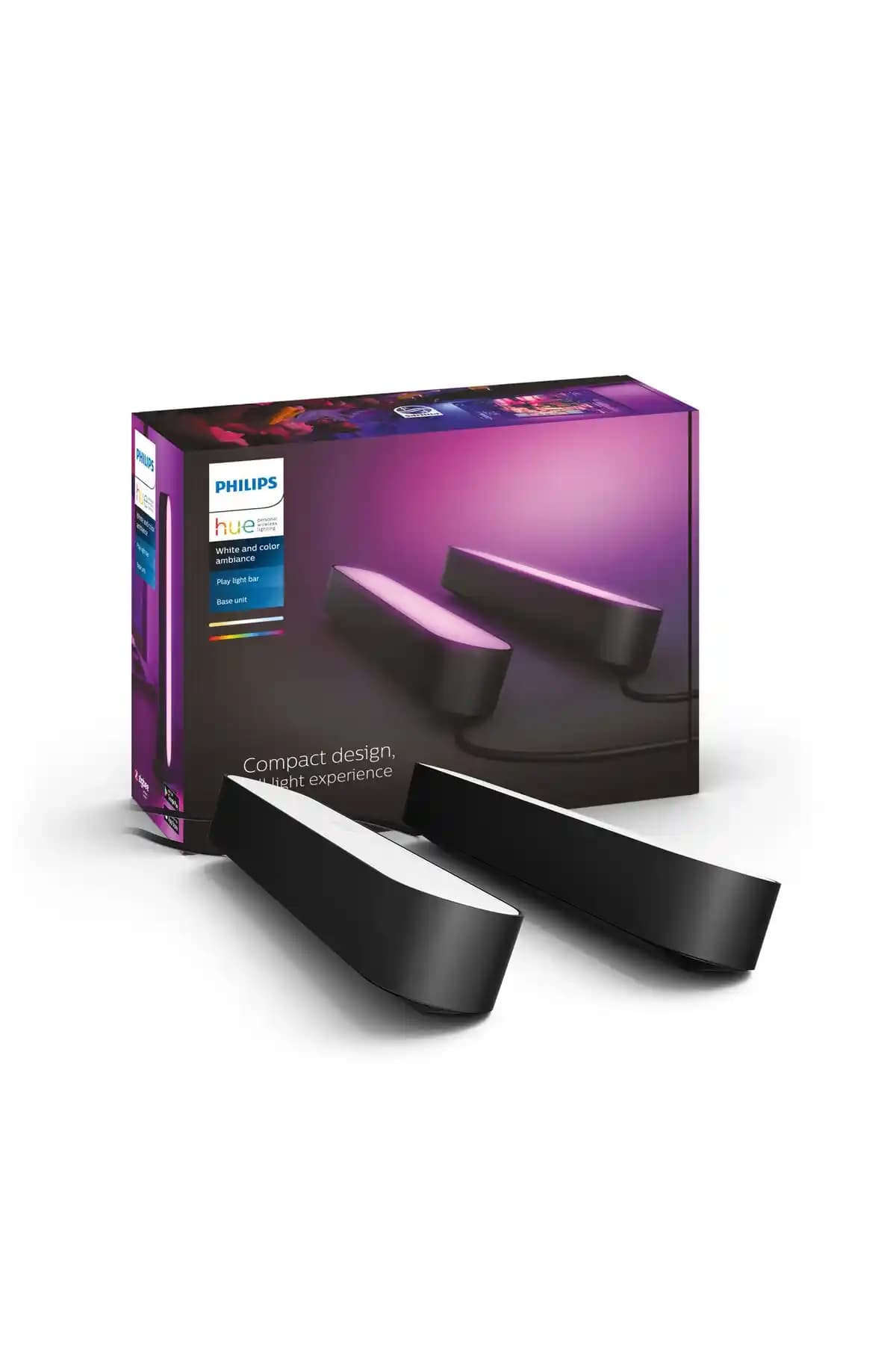 Philips Hue Play 2’li Ekopak Siyah Modern ve Fonksiyonel Akıllı Aydınlatma Çözümü