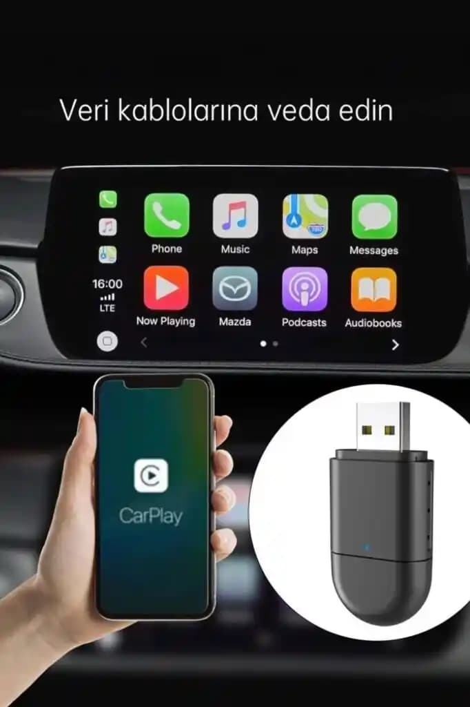 Torima Tab06 Mini 2-in-1 Kablosuz CarPlay Adaptörü ile Araç İçi Eğlenceyi Yükseltin