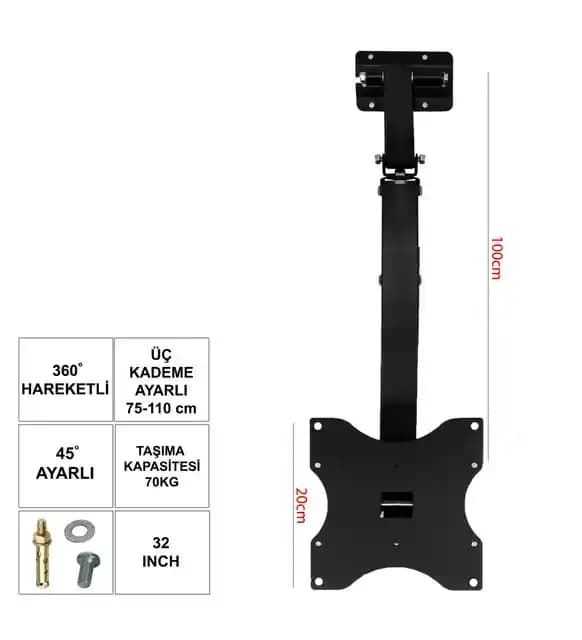 Ufi̇x 32 ve 40 İnç LCD TV Duvar Askısı Aparatları: Hareketli ve Dayanıklı Montaj Çözümleri