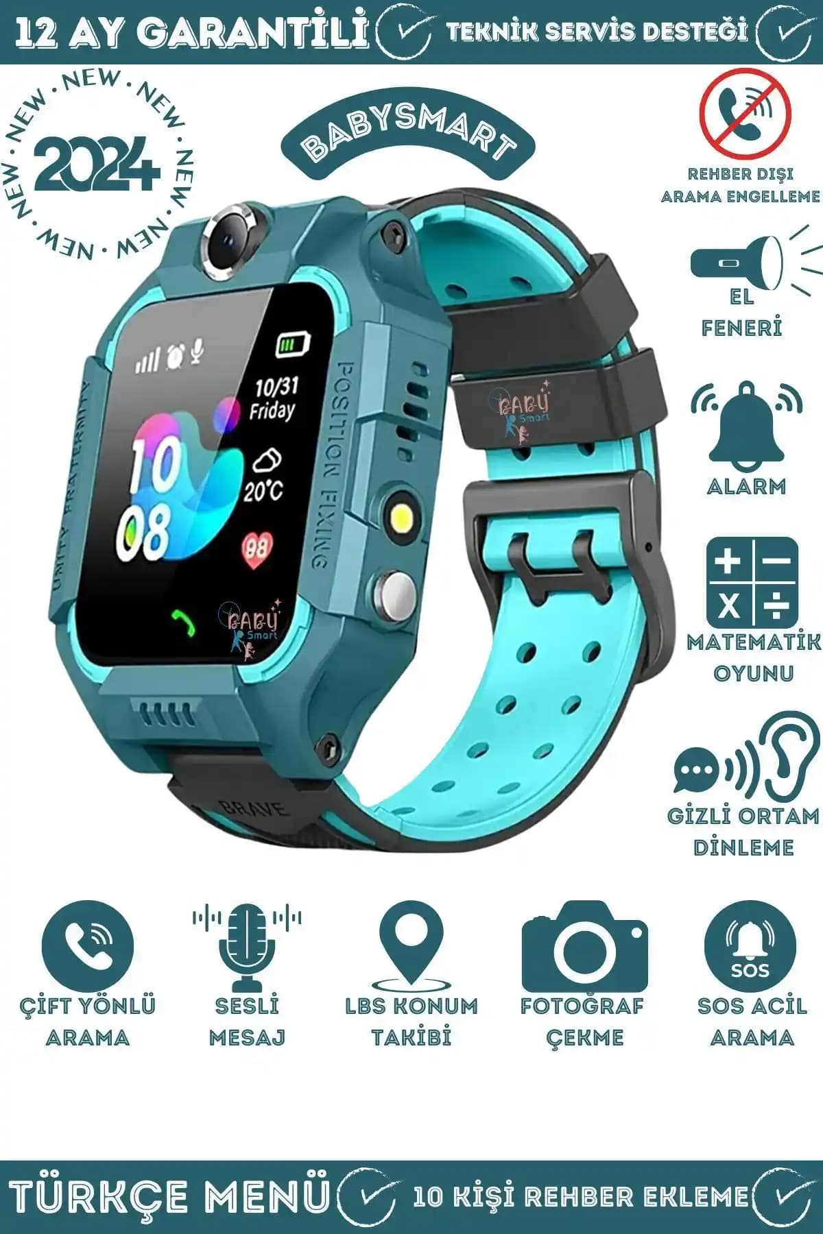 BabySmart Q19 Akıllı Çocuk Takip Saati Güvenlik ve Konum Takibi Özellikleri