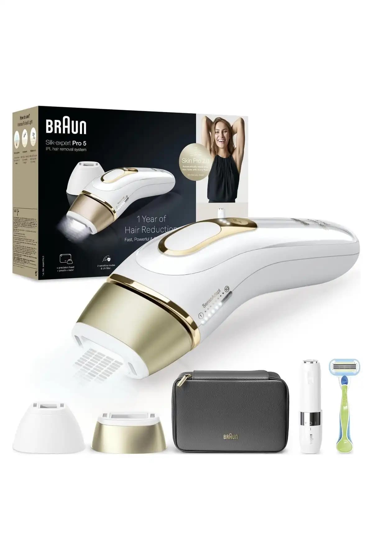 Braun IPL Silk·expert Pro 5 evde kullanıma uygun etkili epilasyon cihazı