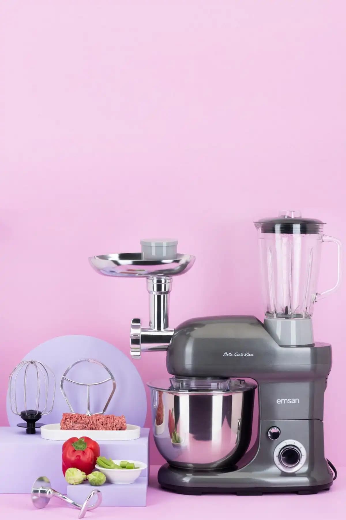 Emsan Bella Gusto Maxi Stand Mikser: Güçlü, Çok Yönlü ve Dayanıklı Mutfak Aleti
