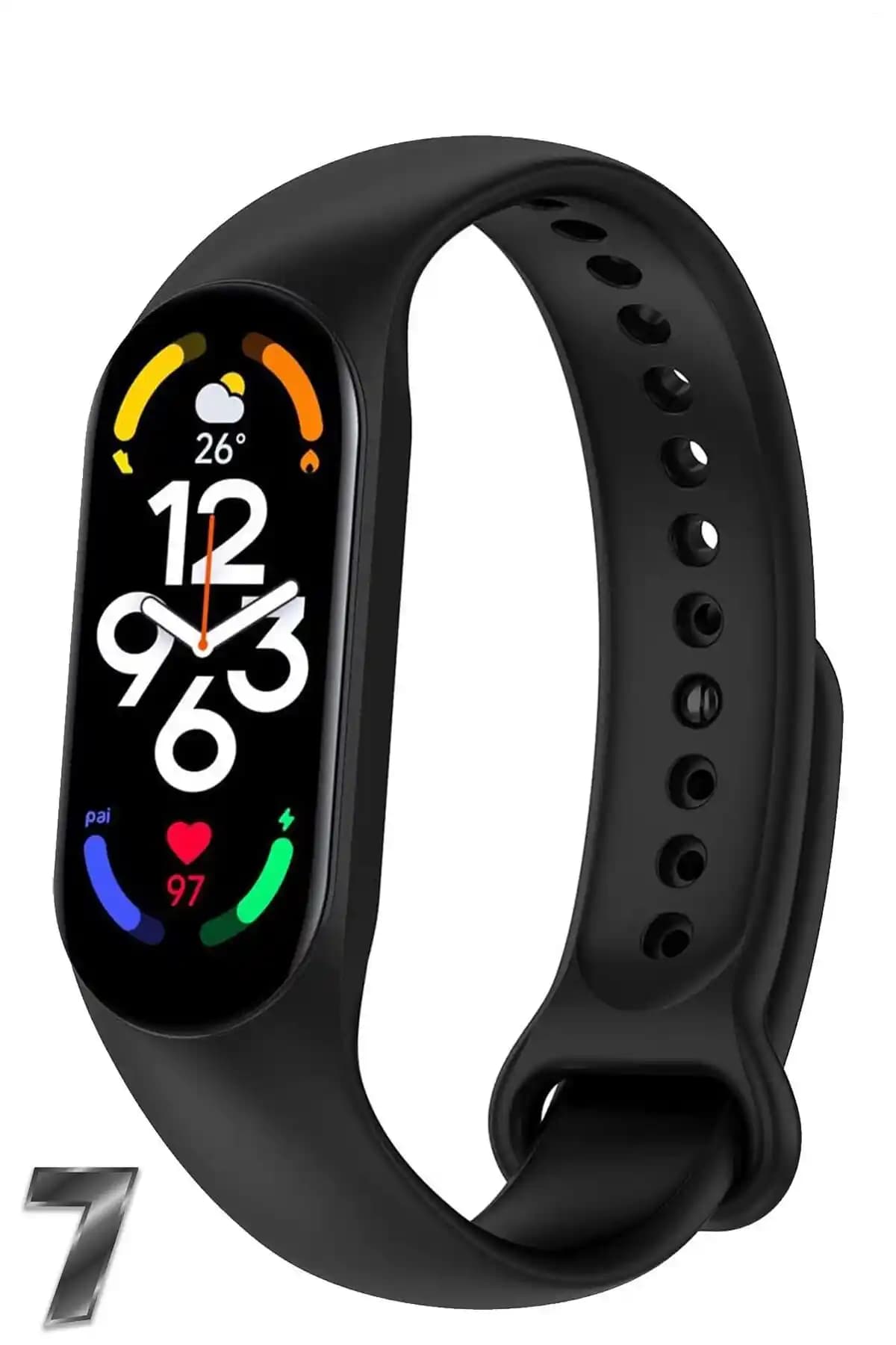 Pufwin Xiaomi Mi Band 7 Uyumlu Siyah Silikon Kordon: Dayanıklı ve Şık Spor Aksesuarı