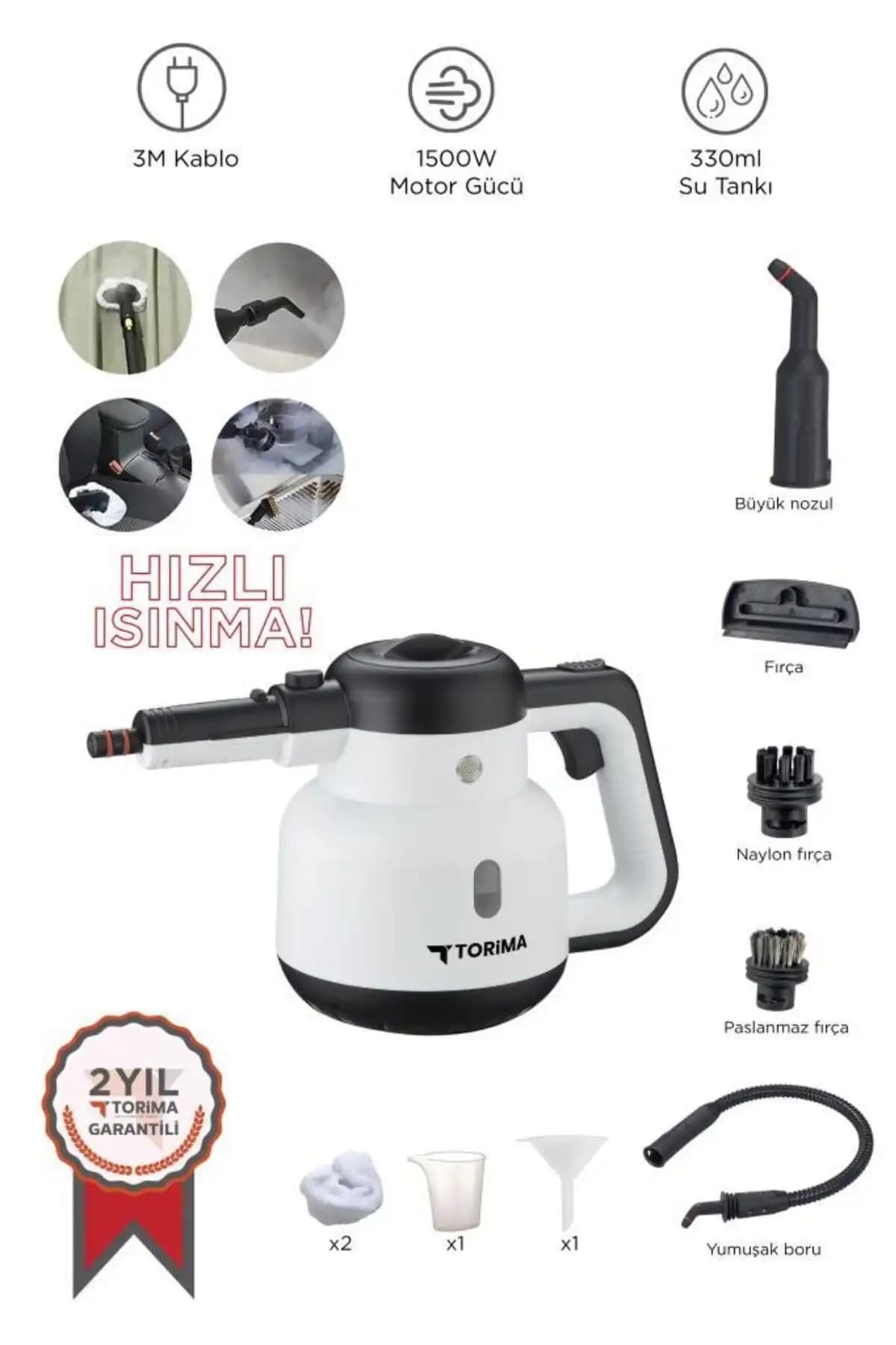 Torima CB-902A 1500W Buharlı Temizleyici ile Ev Temizliğinde Yeni Nesil Çözüm