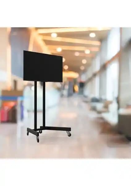 Alpin TV Fuar Standı Metal Ayaklı Tekerlekli TV Sehpası: Dayanıklı ve Çok Yönlü Kullanım Çözümü