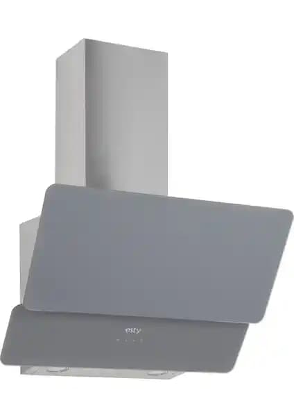 Esty 3471 60cm Dekoratif Camlı Gri Davlumbaz Modern Mutfaklar İçin Şık ve Fonksiyonel Tasarım
