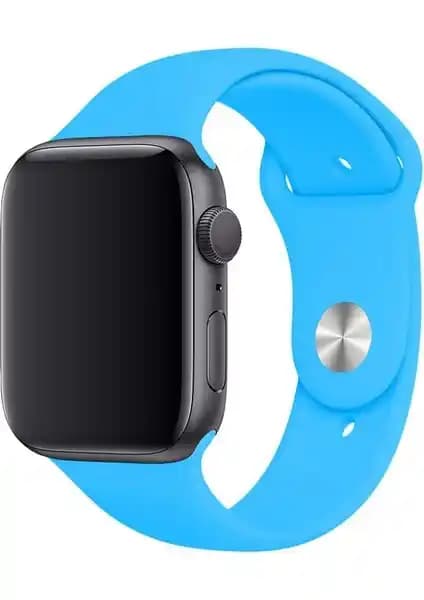 Mi7a Apple Watch Seri 7-2 Uyumlu Spor Silikon Kayış 42mm 44mm 45mm