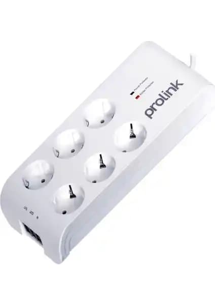 Prolink PR-SP06T 6'lı Akım Koruma Prizi Güç ve Güvenlik Bir Arada