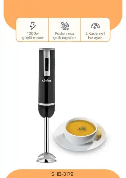 Sinbo El Blender SHB3179 300 W Çok Yönlü Mutfak Aleti Modern Tasarım ve Güçlü Performans