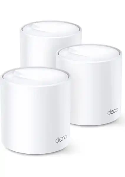 TP-Link Deco X60 3-Pack Wi-Fi 6 Mesh Sistemi Geniş Kapsama ve Yüksek Performans