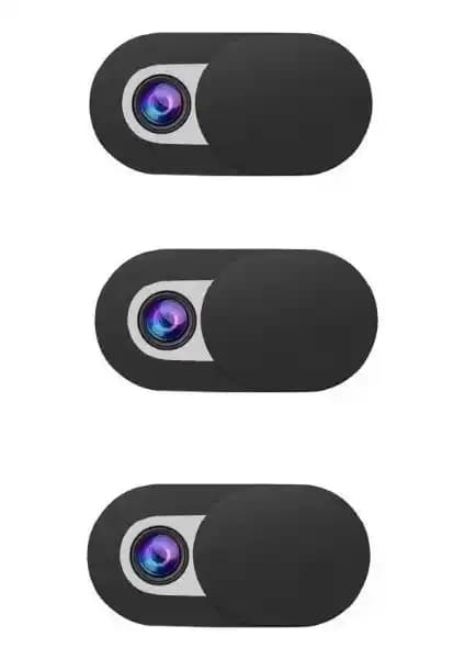 WK Webcam Kamera Koruyucu Kapatıcı 3'lü Siyah Estetik ve Kullanışlı Güvenlik Çözümü