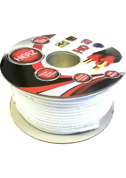 Antenci Herz RG6U4 Uydu Anten Kablosu 100 Metre Uzunluk ve Yüksek Performans