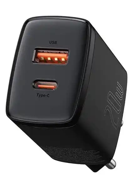 Baseus Compact QC 20W Siyah Şarj Cihazı: Hızlı ve Güvenilir Mobil Şarj Çözümü