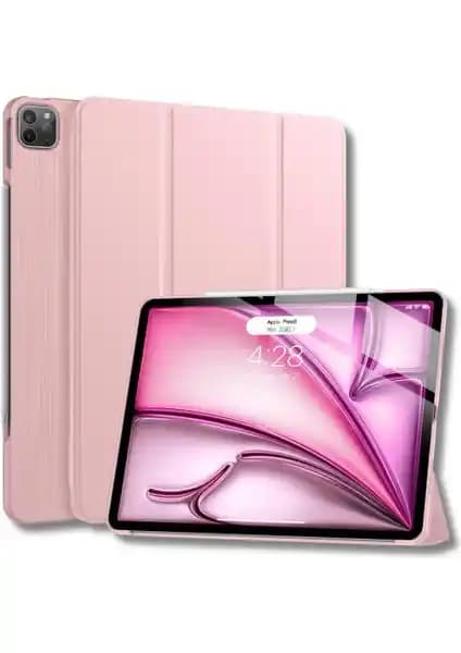 Fuchsia iPad Air 13 inç M2 Çipli 2024 Uyumlu Akıllı Kılıfı Şık ve Fonksiyonel Tasarım