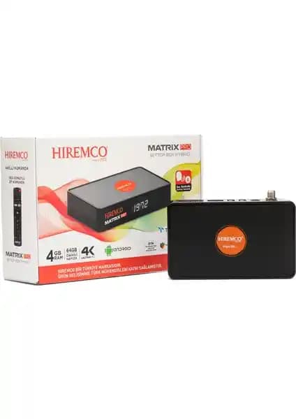 Hiremco Matrix Pro Android 10 4K Uydu Alıcısı Çanaklı ve Çanaksız Seçenekleriyle