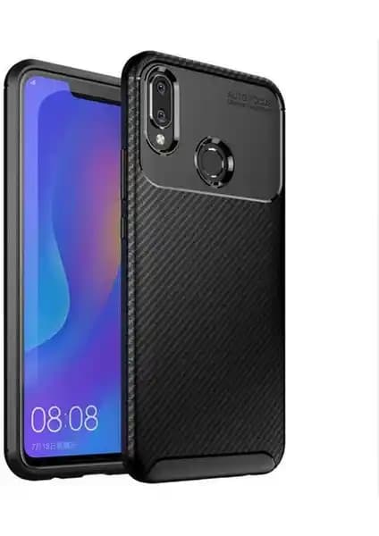 Huawei Honor Play için Şık ve Dayanıklı Silikon Kılıfı Karbon Desenli Tasarım