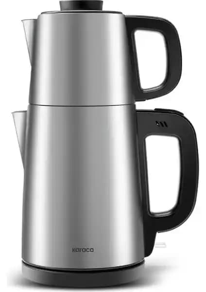 Karaca Tea Break İnox Siyah Çelik Su Isıtıcı ve Çay Makinesi: Şık Tasarım ve Yüksek Performans