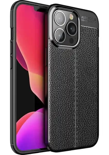 KNY Deri Desenli Lux Silikon Kılıf iPhone 13 Pro Max için Şık ve Koruyucu Tasarım