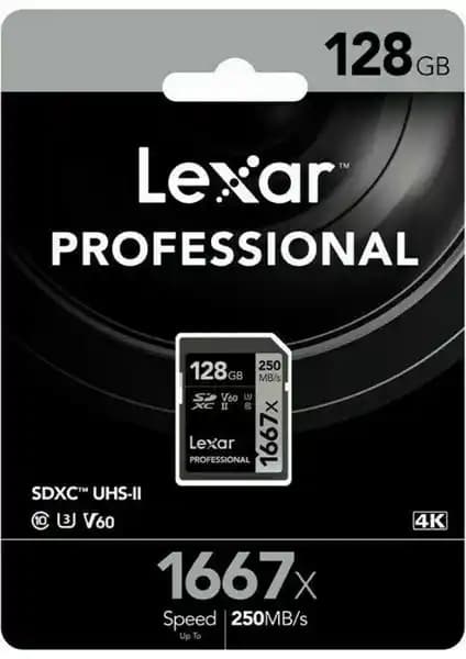 Lexar 128GB 1667X U3 V60 4K SD Hafıza Kartı Yüksek Hız ve Güvenilirlik Sağlar