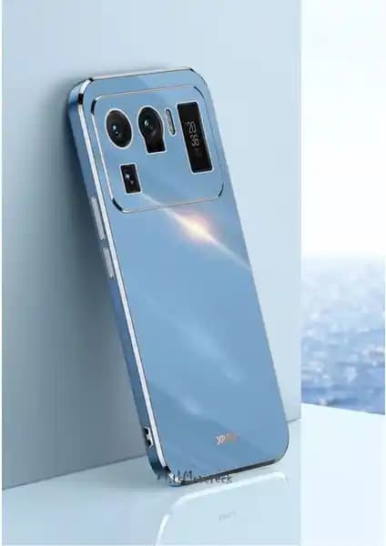 M.TK Moveteck Xiaomi Mi 11 Ultra Uyumlu Parlak Altın Kenarlı Silikon Kılıf