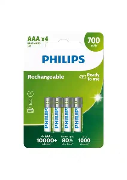 Philips 4'lü Şarj Edilebilir AAA İnce Pil: Uzun Ömürlü ve Çevre Dostu Enerji Kaynağı