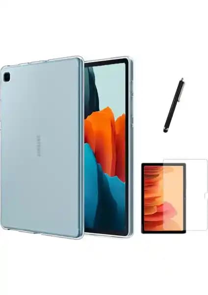 Samsung Galaxy Tab A8 İçin Şeffaf Silikon Kılıf ve Nano Ekran Koruma Kalemi