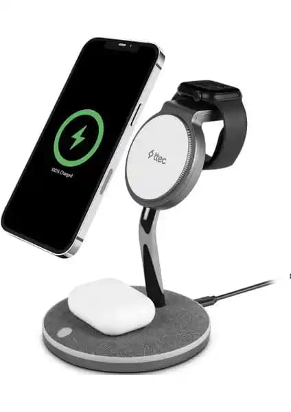 Ttec Aircharger Trio M MagSafe Uyumlu Kablosuz Çok Fonksiyonlu Şarj Standı