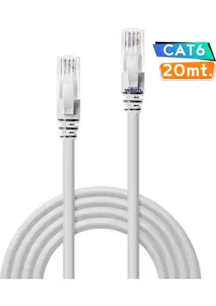 Vetech Cat6 20MT LAN Ethernet Kablosu Yüksek Hızlı ve Güvenilir Bağlantı İçin