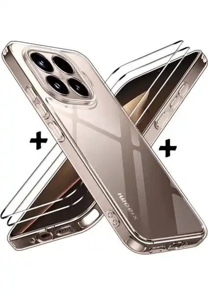 Xiaomi Mi 15T Pro için Şeffaf Silikon Kılıf ve 9H Ekran Koruyucu Seti