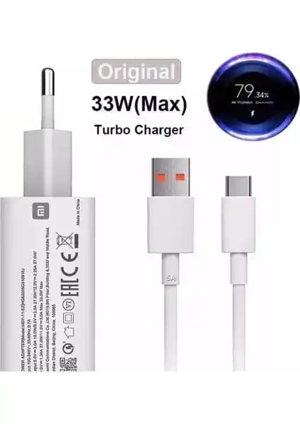 Xiaomi Orijinal Turbo Şarj Aleti 33W Redmi Note Serisi ve Xiaomi Telefonlar İçin Güçlü Çözüm