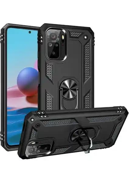 Xiaomi Redmi Note 10S için dayanıklı ve şık çift katmanlı Vega standlı kılıfı