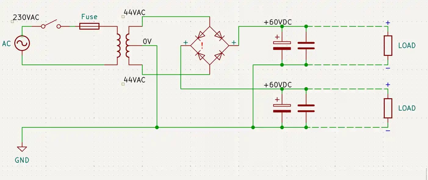 Merkezi Uçlu Transformatörlerde Diyot Köprüsü ile Çift Pozitif Besleme Sağlama Yöntemi