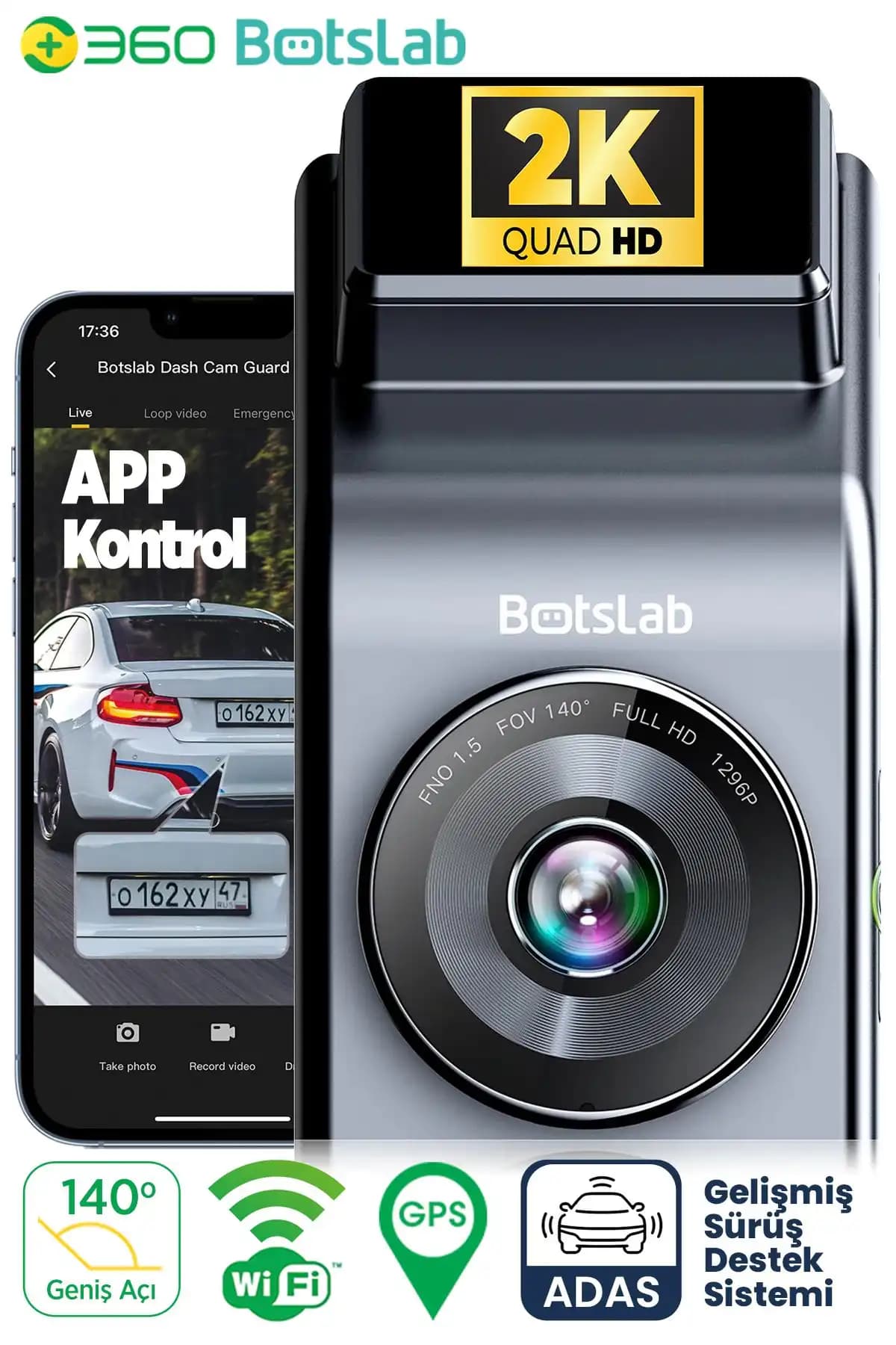 360° G300h Pro 2K QHD Araç İçi Kamera Güvenlik ve Konfor İçin Tasarlandı