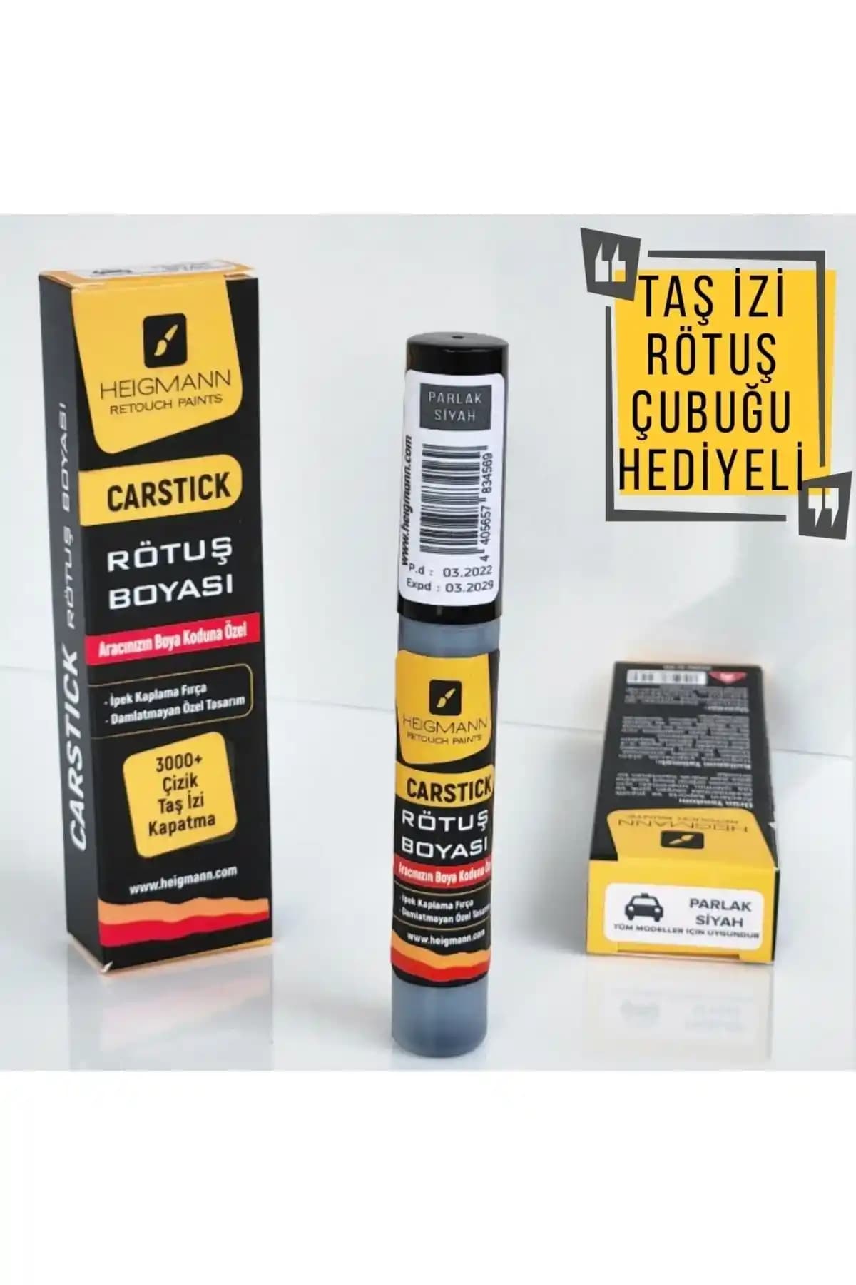 Heigmann Parlak Siyah Rötuş Boyası - Çizik ve Rötüş Onarımı İçin Uygun