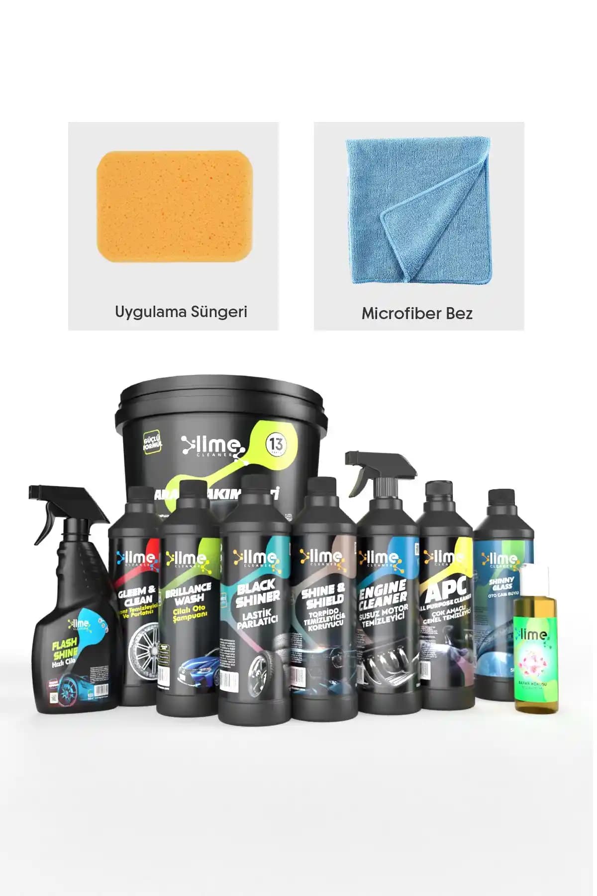 Lime Cleaner 13'lü Araç Bakım Seti: Kapsamlı ve Etkili Temizlik Çözümü